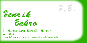 henrik bakro business card